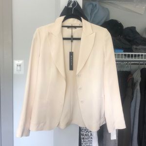 Cream Lightweight Silk Blazer